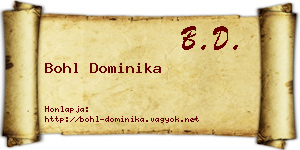 Bohl Dominika névjegykártya